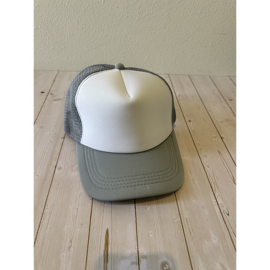 Gray & White Trucker Hat-blank