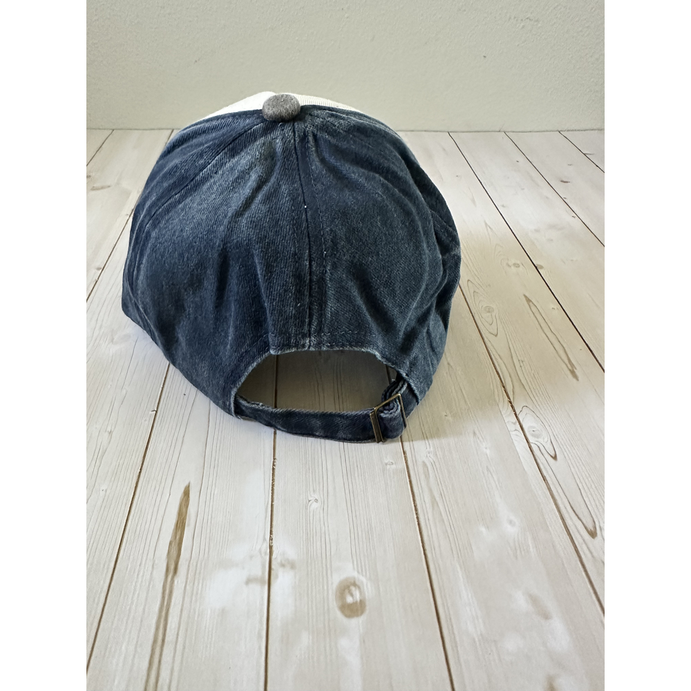 Colorblock Dad Hat – Charcoal/Cream/Denim - Back
