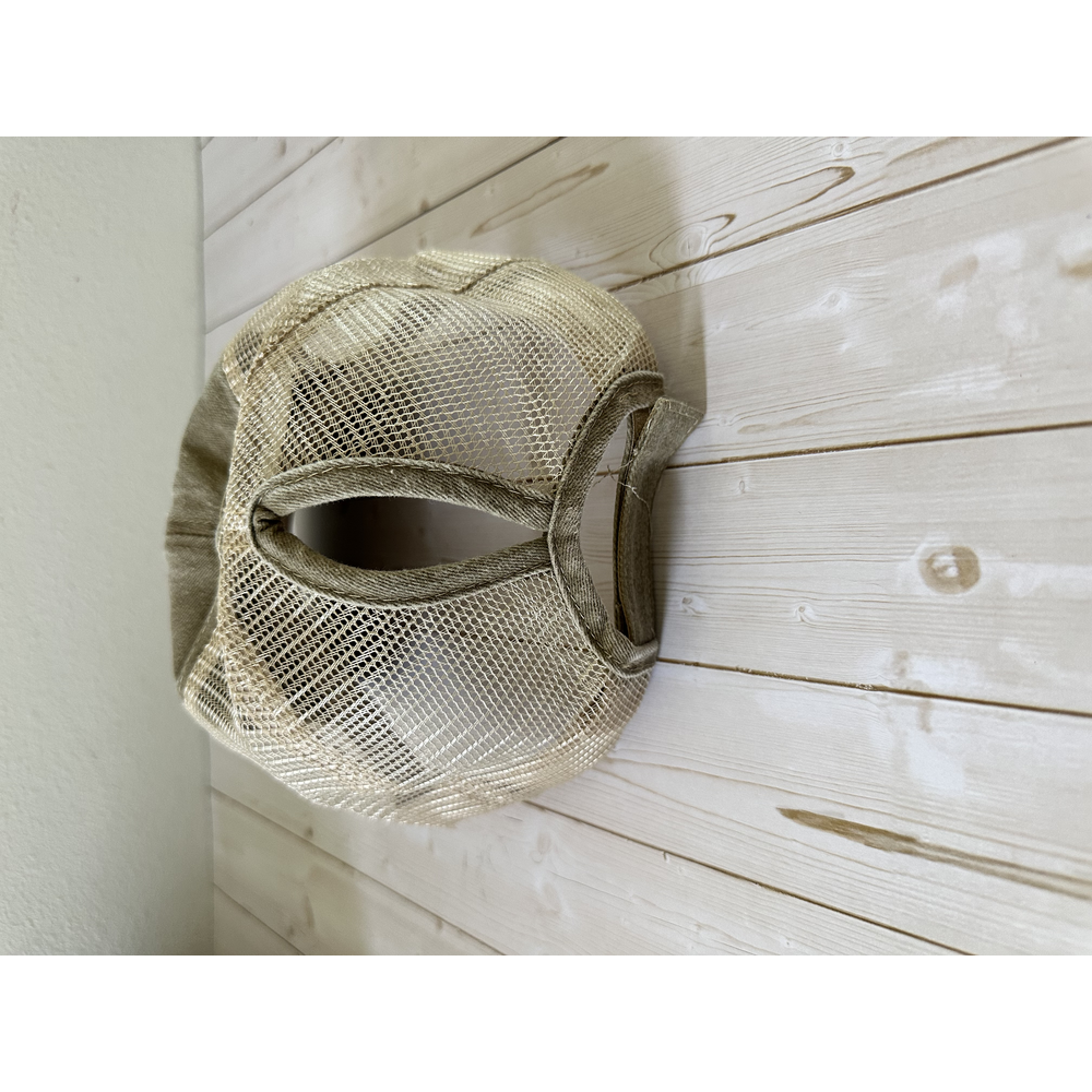 Khaki Distressed Trucker Hat-blank