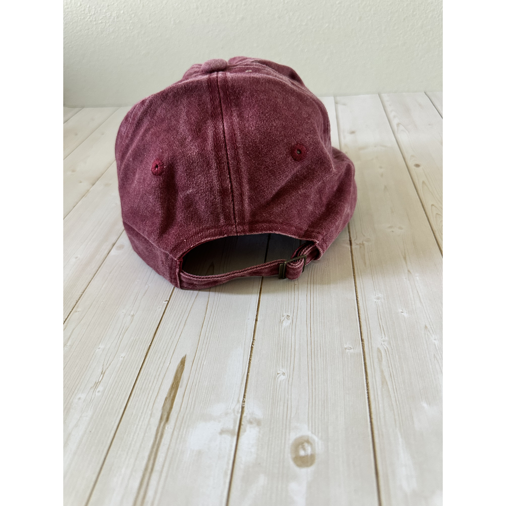 Washed Cotton Dad Hat – Red - Back