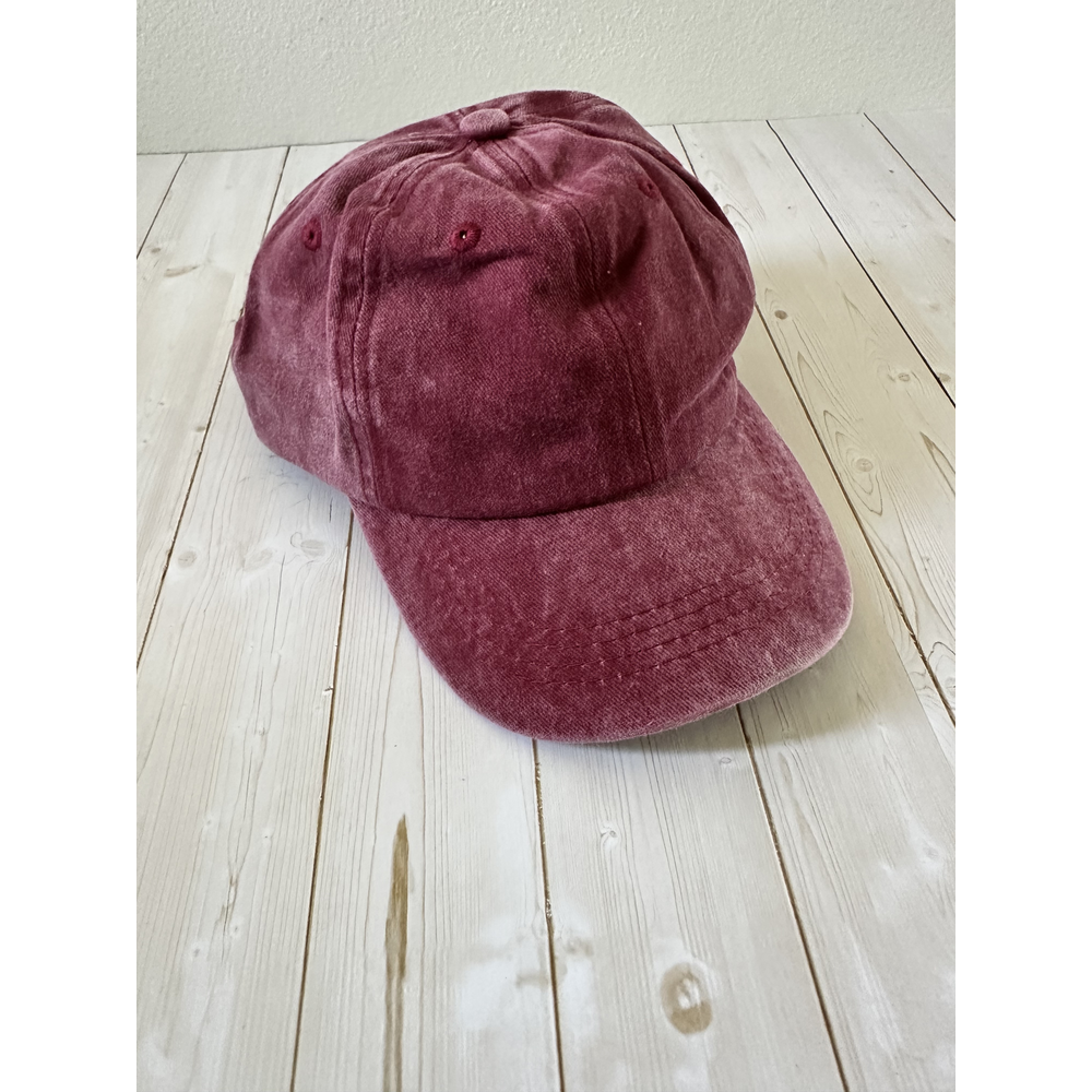 Washed Cotton Dad Hat – Red - Front