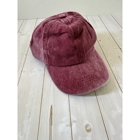 Washed Cotton Dad Hat – Red - Front