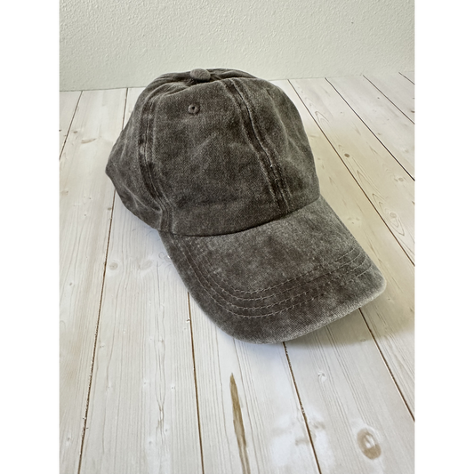 Washed Cotton Dad Hat – Grey - Front