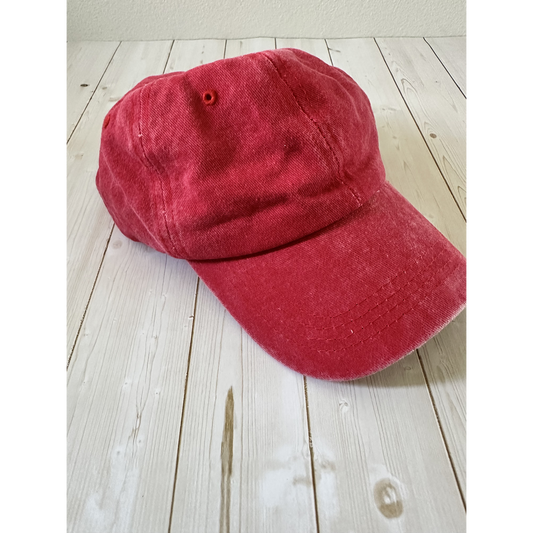 Washed Cotton Dad Hat – Wine - Front