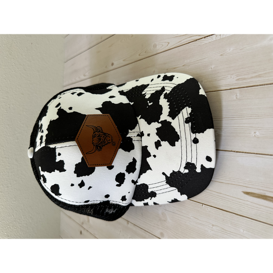 Cow Print Trucker Hat-blank
