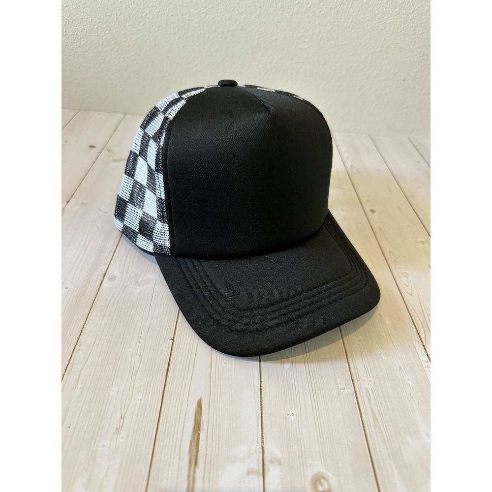 Stitchback Trucker – Buffalo Check Sides / Black Front - Front