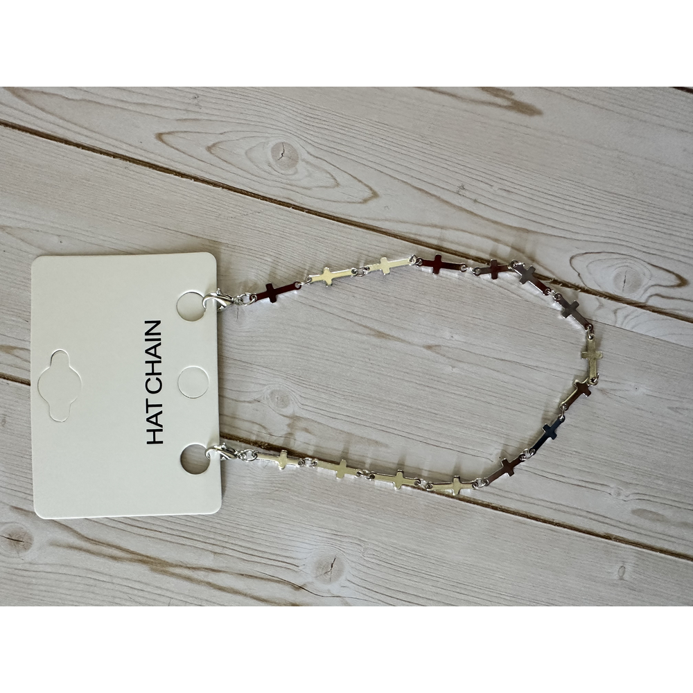 Mixed Metal Cross Link Hat Chain