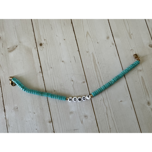 Howdy Heishi Hat Chain  Turquoise