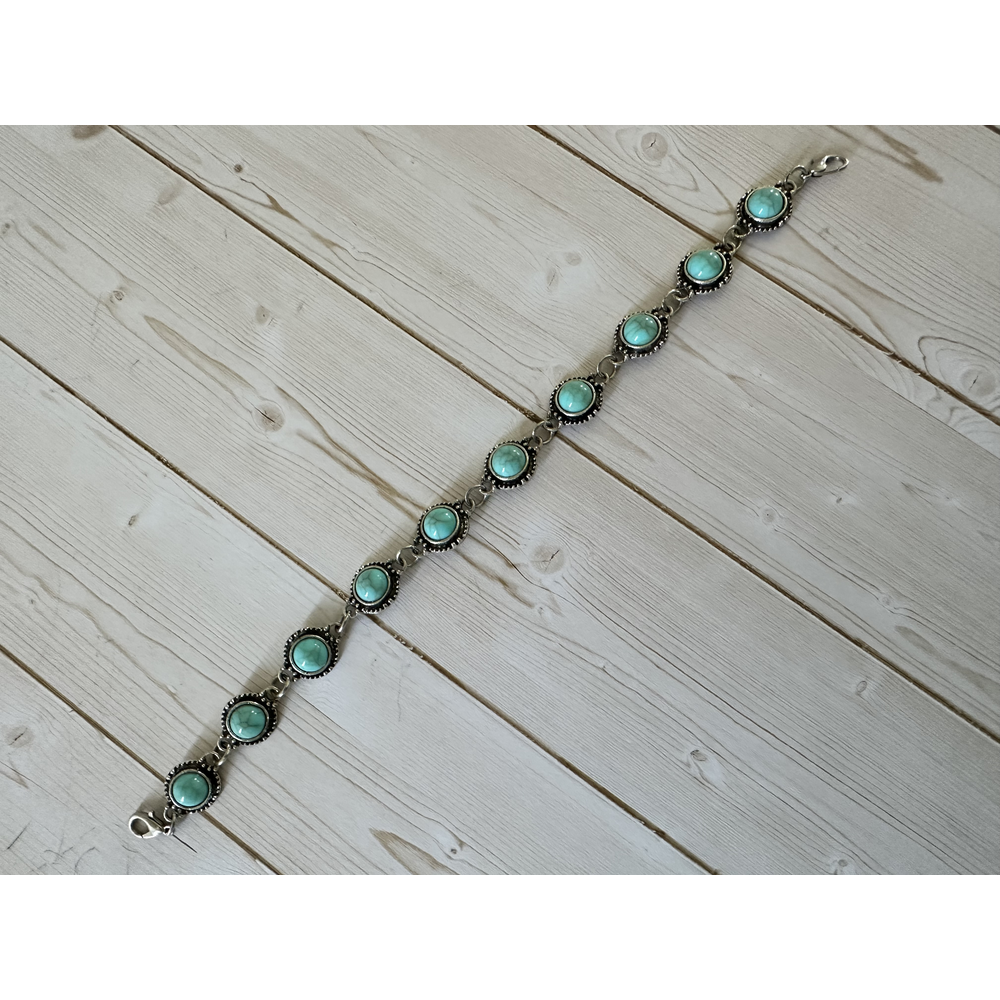 Turquoise Concho Link Hat Chain