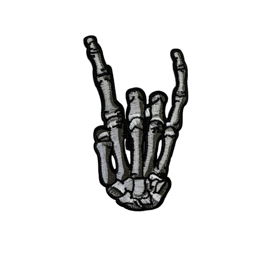 Rock On Skeleton Hand Patch