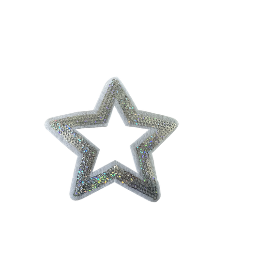 Silver Sparkle Star Patch